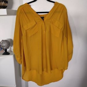 Torrid Yellow Harper Georgette Blouse Size 2